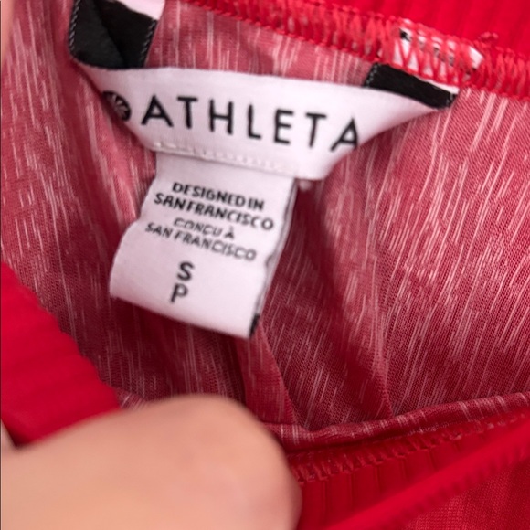 Athleta Grace Red Pink Ombré Elastic Waistband Beach Coverup Midi Skirt Sz S - Picture 3 of 5